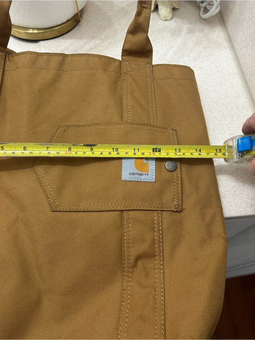 Carhartt Brown/Tan Canvas Tote Bag 14x15”. Excellent condition. - Picture 11 of 11